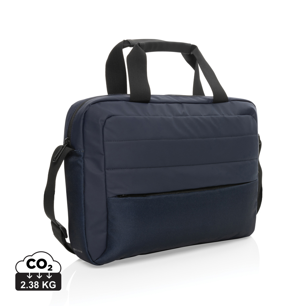 Sacoche publicitaire ordinateur 15,6'' rPET Armond Bleu marine